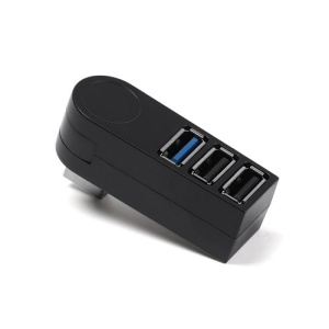 Hub USB Techstar aluminiu cu cablu scurt si mufa Type-C