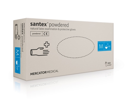 Manusi examinare latex pudrate Santex 100 bucati/cutie - Img 2