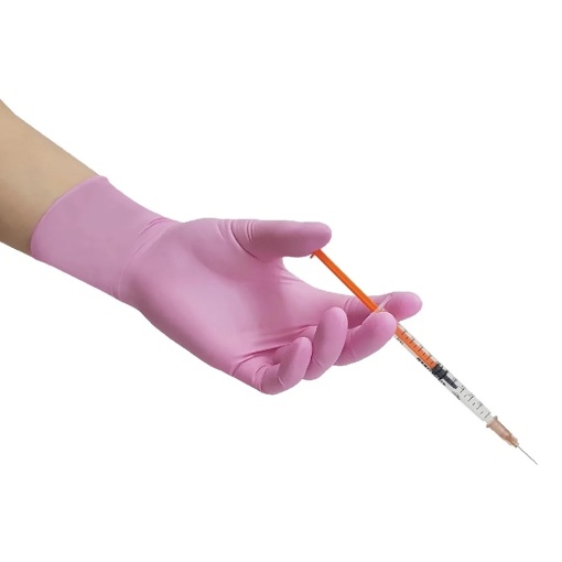 Manusi examinare nitril roz EasyCare 100 bucati/cutie - Img 2