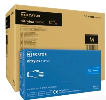 Manusi examinare nitrylex albastru clasic nepudrate 100 bucati/cutie - Img 2