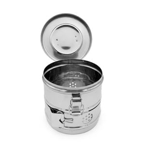 Casoleta sterilizare cu capac inox 100x100