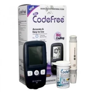 Glucometru Codefree cu teste și ace, set complet pentru măsurarea glicemiei
