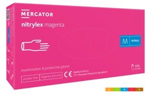 Manusi examinare nitrylex magenta nepudrate 100 bucati/cutie