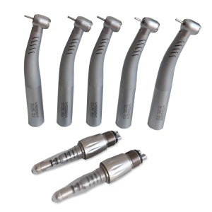 Set 5 Turbine dentare HSTH-AIR-18KKLED, tip Kavo, cu fibra optica + 2 Cuple rapide LED cu autogenerare Wisedent