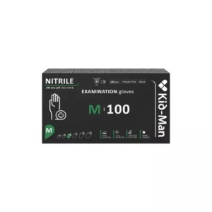 Manusi din nitril nepudrate negre Kid-Man,100 bucati/cutie