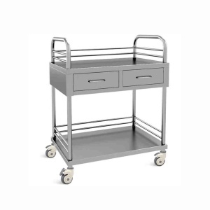 Masa de inox mobila cu 2 sertare