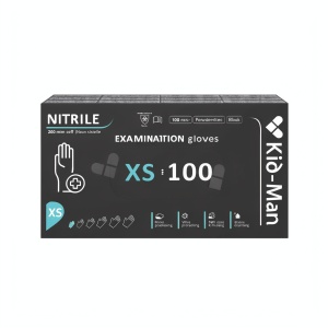 Manusi din nitril nepudrate negre Kid-Man,100 bucati/cutie