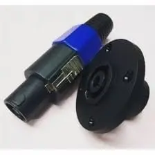 mufa speakon pe panou,rotund 4 p + mufa speakon 4p pe cablu,set complet
