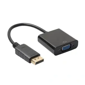 Adaptor, DP la VGA, Full HD, 60Hz, rezolutie maxima la 1080P, Stabilitate, Plug &Play, Unidirectional, Pentru monitor, computer, laptop, proiector, Plastic ABS, 23cm, Negru