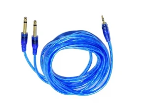 CABLU JACK 3.5 STEREO-2X JACK 6.3 MONO,ALBASTRU,3M