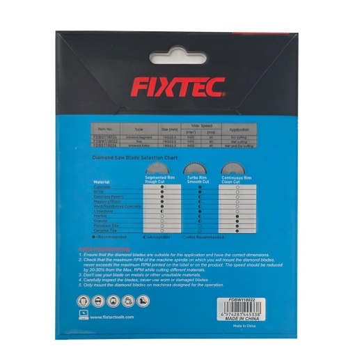 Disc diamantat FIXTEC 180 mm x 22.2 mm x 5 mm - Img 2