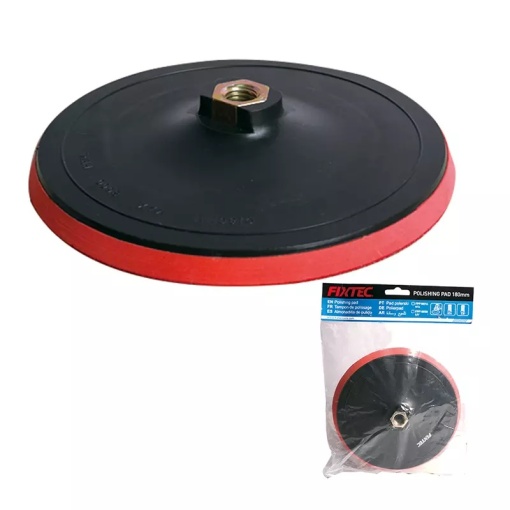 Discul din spuma cu prindere Velcro FIXTEC 180mm pentru masina de polishat - Img 2
