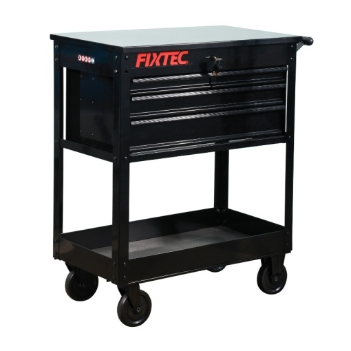 Dulap mobil pentru scule FIXTEC, otel complet, 4 sertare, sustine pana la 265kg - Img 3