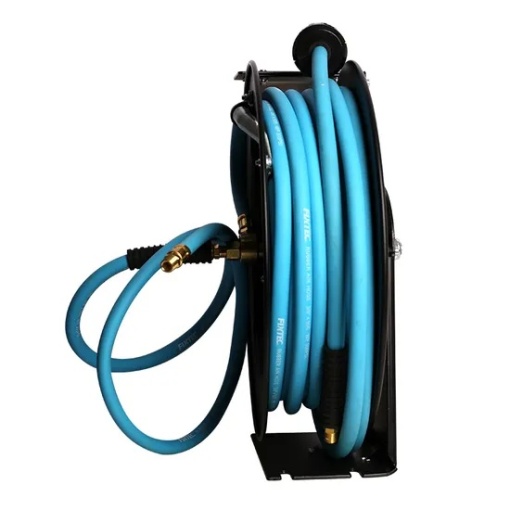Furtun retractabil pneumatic FIXTEC 3/8" - 15 metri, racord BSP - Img 4