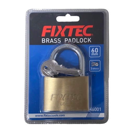 Lacat din alama FIXTEC 60mm cu 3 chei, arc din otel calit - Img 2