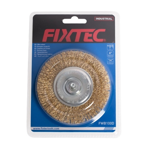 Perie circulara FIXTEC 100 mm cu sarma metalica - Img 2