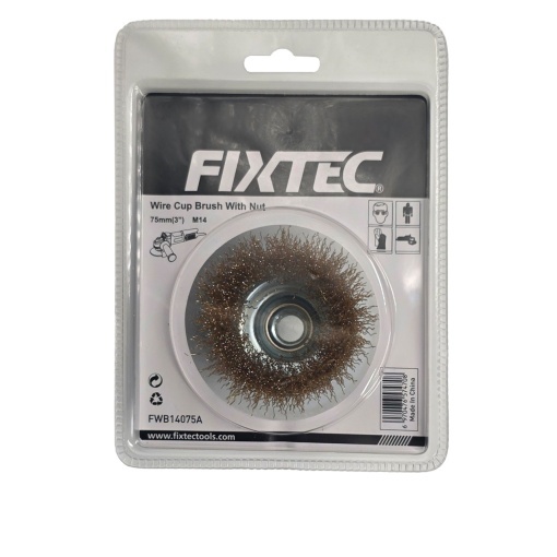 Perie cupa otel FIXTEC 75 mm prindere M14x2 - Img 3