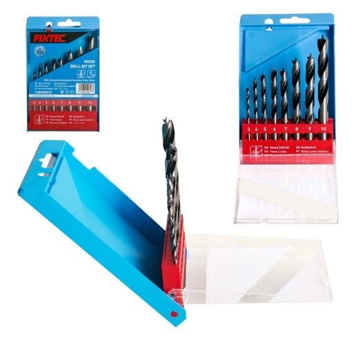 Set burghie pentru lemn FIXTEC, 8 piese, 3.4–10 mm - Img 3