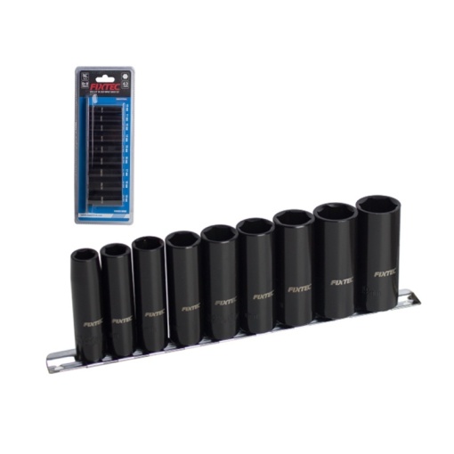 Set chei tubulare de impact adanci FIXTEC, 9 bucati, 3/8", CR-V - Img 3