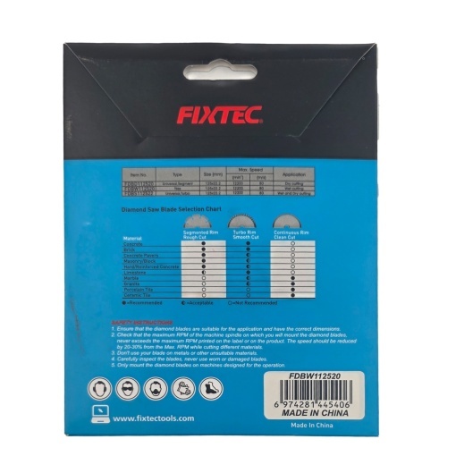 Disc taiere diamantat FIXTEC 125 mm, 5 mm grosime pentru piatra si beton - Img 2