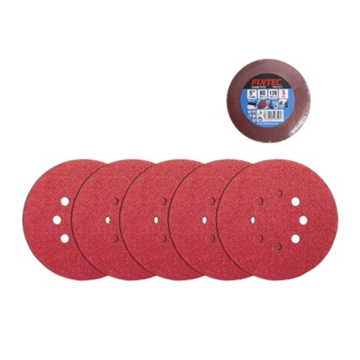 Pachet 5 Discuri Abrazive FIXTEC 125mm cu Prindere Tip Arici - Img 3