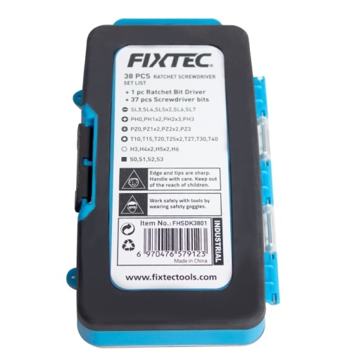 Trusa 38 de piese surubelnita cu mecanism clichet FIXTEC CR-V - Img 6
