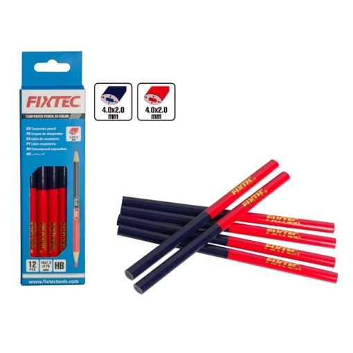Set 12 Creioane Bicolore pentru Tamplarie FIXTEC 10x7,5x176 mm - Img 4