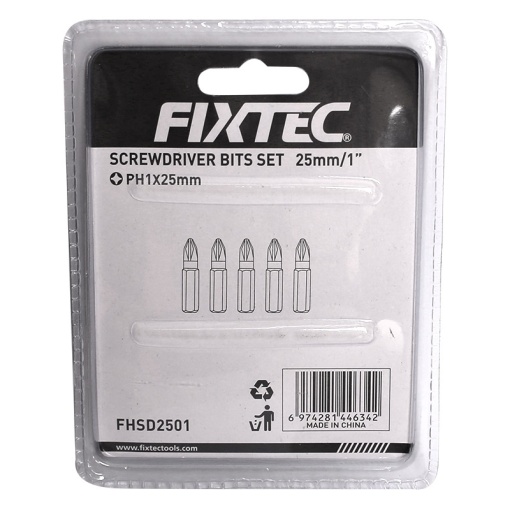 Set 5 biti PH1 25mm pentru surubelnita FIXTEC - Img 5