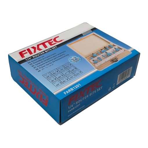 Set burghie pentru lemn FIXTEC, 12 bucati, tija 1/4" - Img 8