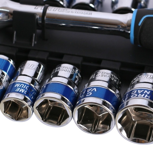 Set chei tubulare FIXTEC 19 elemente 1/2", otel CR-V - Img 6