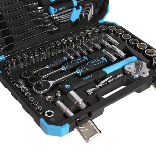 Set de chei tubulare FIXTEC 1/2", 3/8", 1/4" - 134 de piese cu cutie - Img 4