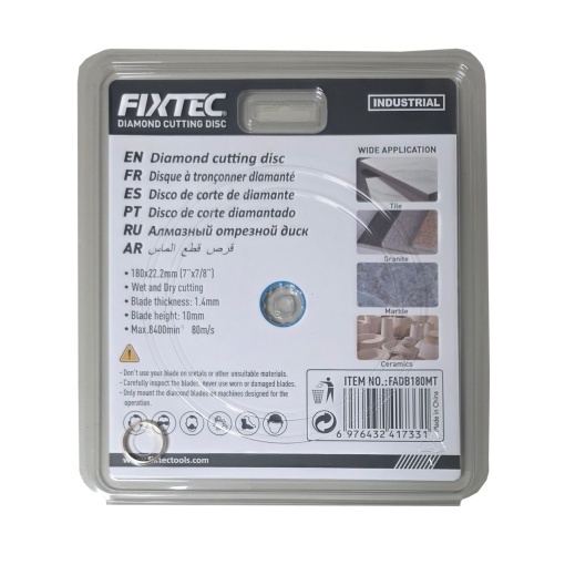 Disc diamantat de taiere FIXTEC 180x1.4x22.2mm - Img 2