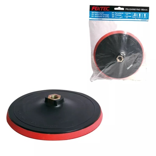 Discul din spuma cu prindere Velcro FIXTEC 180mm pentru masina de polishat - Img 3