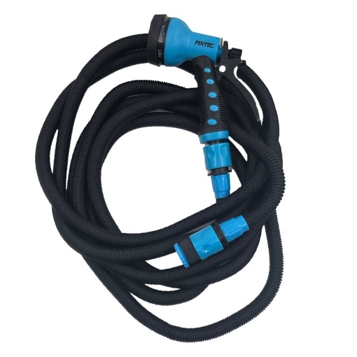 Furtun de gradina extensibil FIXTEC 5m, TPE, cu pulverizator 8 functii - Img 3