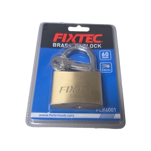 Lacat din alama FIXTEC 60mm cu 3 chei, arc din otel calit - Img 3