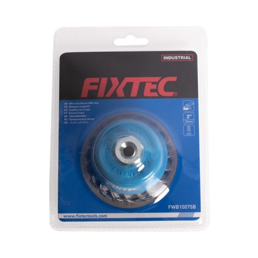 Perie Rotativa din Sarma FIXTEC 75 mm cu filet M10X1.5 - Img 4