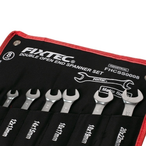Set de chei fixe duble 8 buc FIXTEC, otel CR-V, cu suport textil - Img 5