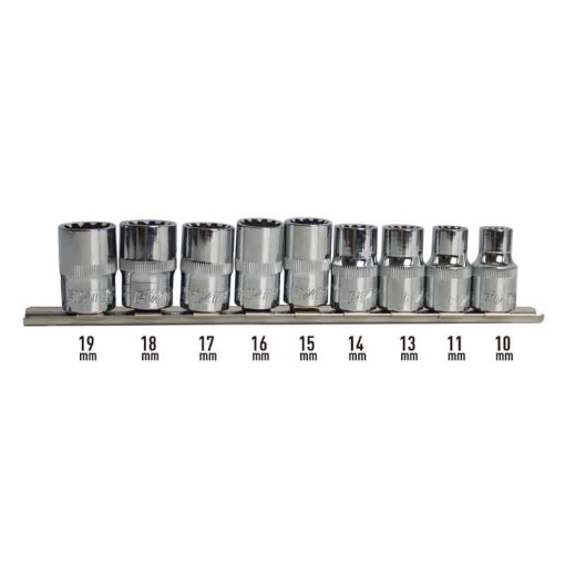 Trusa tubulare FIXTEC 9 buc, 1/2", CR-V, 10-19mm - Img 3