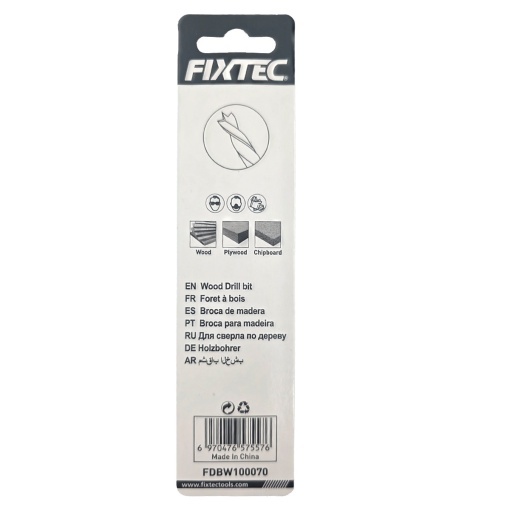 Burghiu pentru lemn tip spirala FIXTEC 7 mm x 109 mm - Img 2