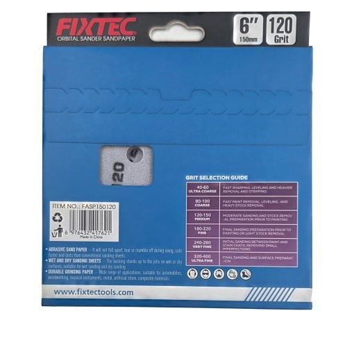 Disc slefuitor FIXTEC 150 mm, P120 pentru finisare - Img 2