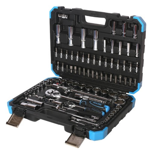 Trusa chei tubulare FIXTEC 94 de piese 1/4" &amp; 1/2" CRV cu valiza de transport - Img 4