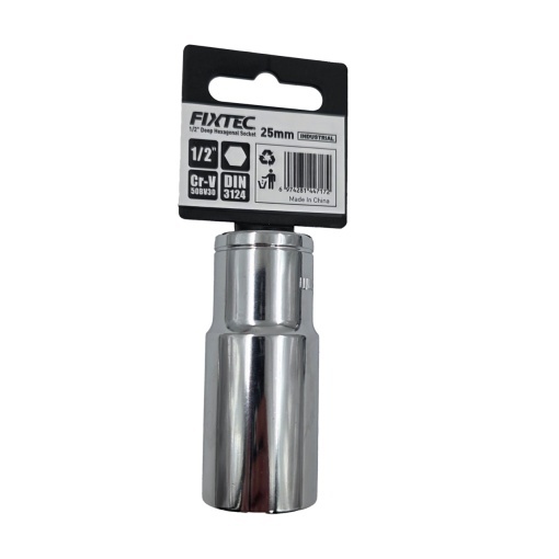 Cap tubular impact 25 mm, FIXTEC, antrenare 1/2 - Img 2