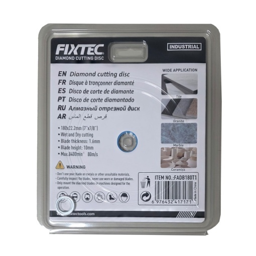 Disc diamantat FIXTEC 180x22.2 pentru taiere uscata si umeda - Img 2