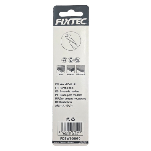 Burghiu pentru lemn spiral FIXTEC 9 mm x 125 mm - Img 2