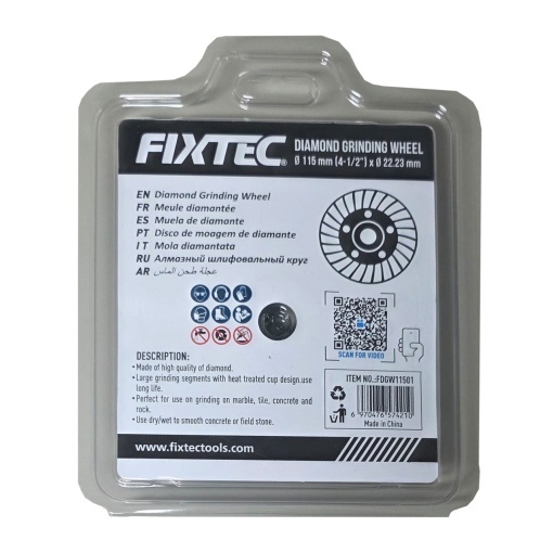 Disc diamantat FIXTEC 125 mm x 22.2 mm pentru beton si piatra - Img 2