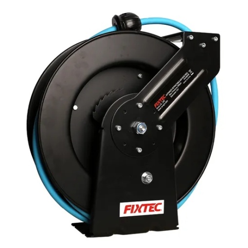 Furtun retractabil pneumatic FIXTEC 3/8" - 15 metri, racord BSP - Img 6