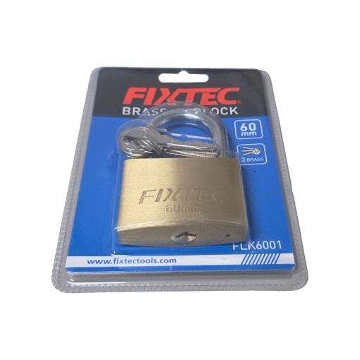 Lacat din alama FIXTEC 60mm cu 3 chei, arc din otel calit - Img 4