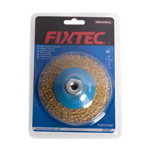 Perie Cupa FIXTEC 100mm cu filet M10x1.5 - Img 2