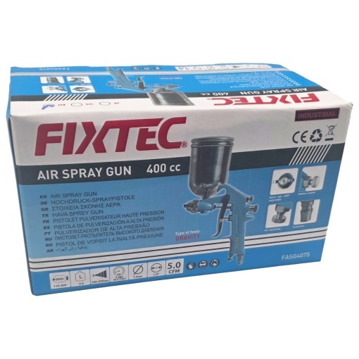 Pistol de Vopsit FIXTEC cu Rezervor 400cc si Duza 1.5mm - Img 2