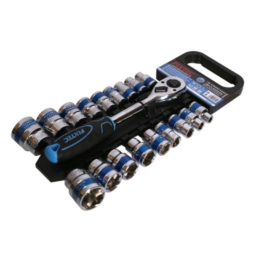 Set chei tubulare FIXTEC 19 elemente 1/2", otel CR-V - Img 4
